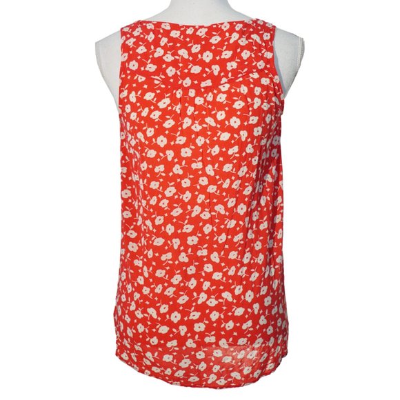 Maeve for Anthro Ardmore Swing Red & White Floral Button-Front Tank - Picture 3 of 10